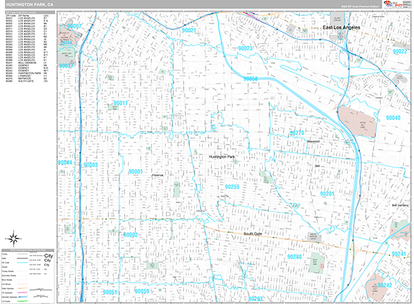 Huntington Park Map Premium Style